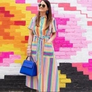 Christopher John Rogers Rainbow Button Dress